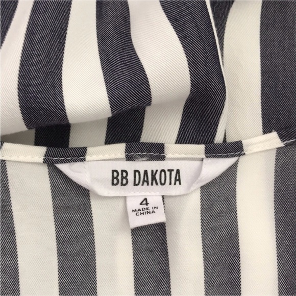 BB DAKOTA 4 Set Sail Stripe Midi Dress In Navy - Picture 12 of 16